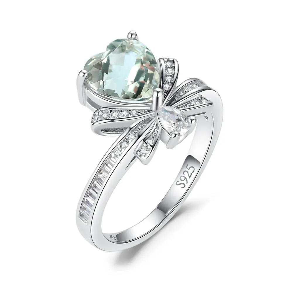 JewelryPalace 2.5ct Cuore anello argento ametista verde