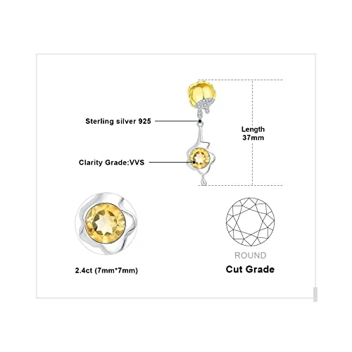 JewelryPalace Uova Camicia 2.8ct orecchini argento citrino giallo