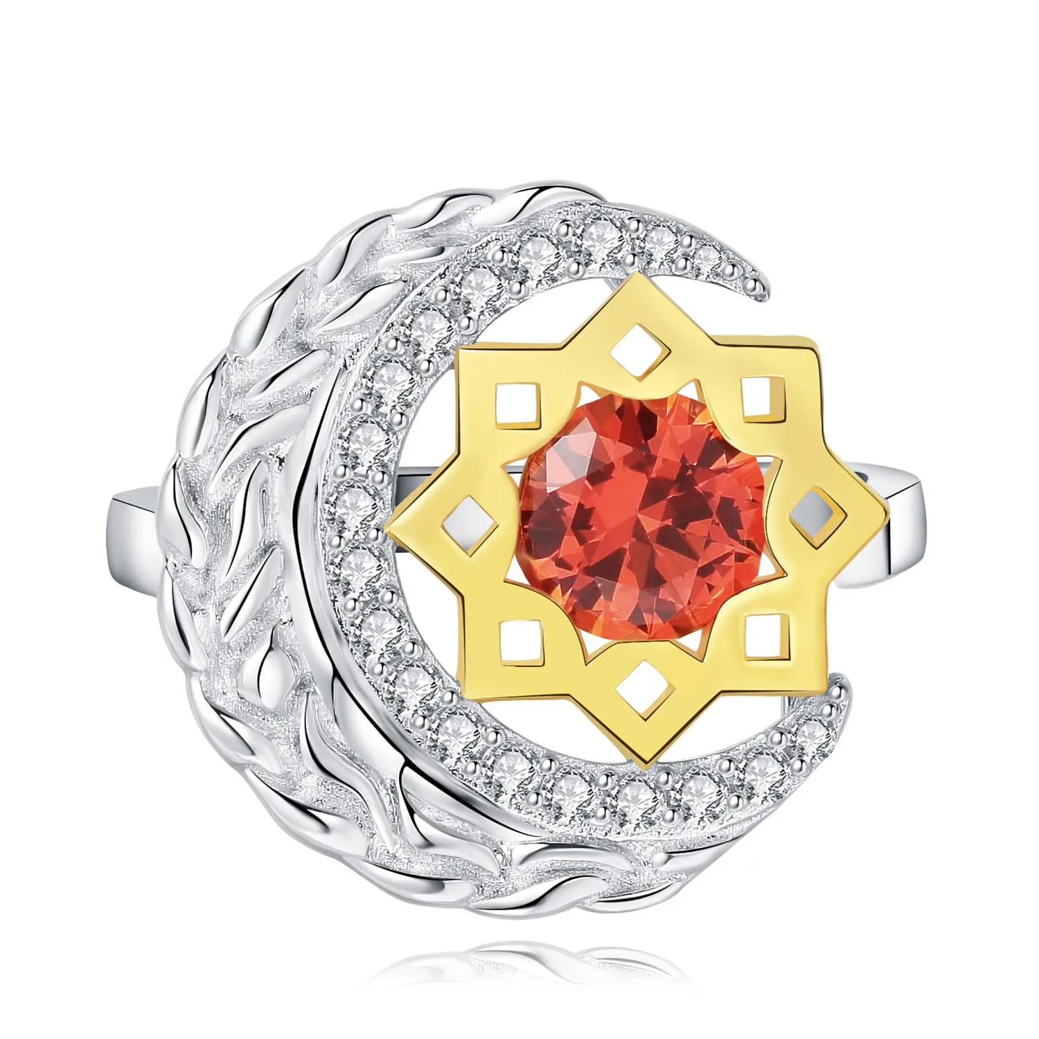 JewelryPalace Luna Stella 1.5ct anello argento arancione