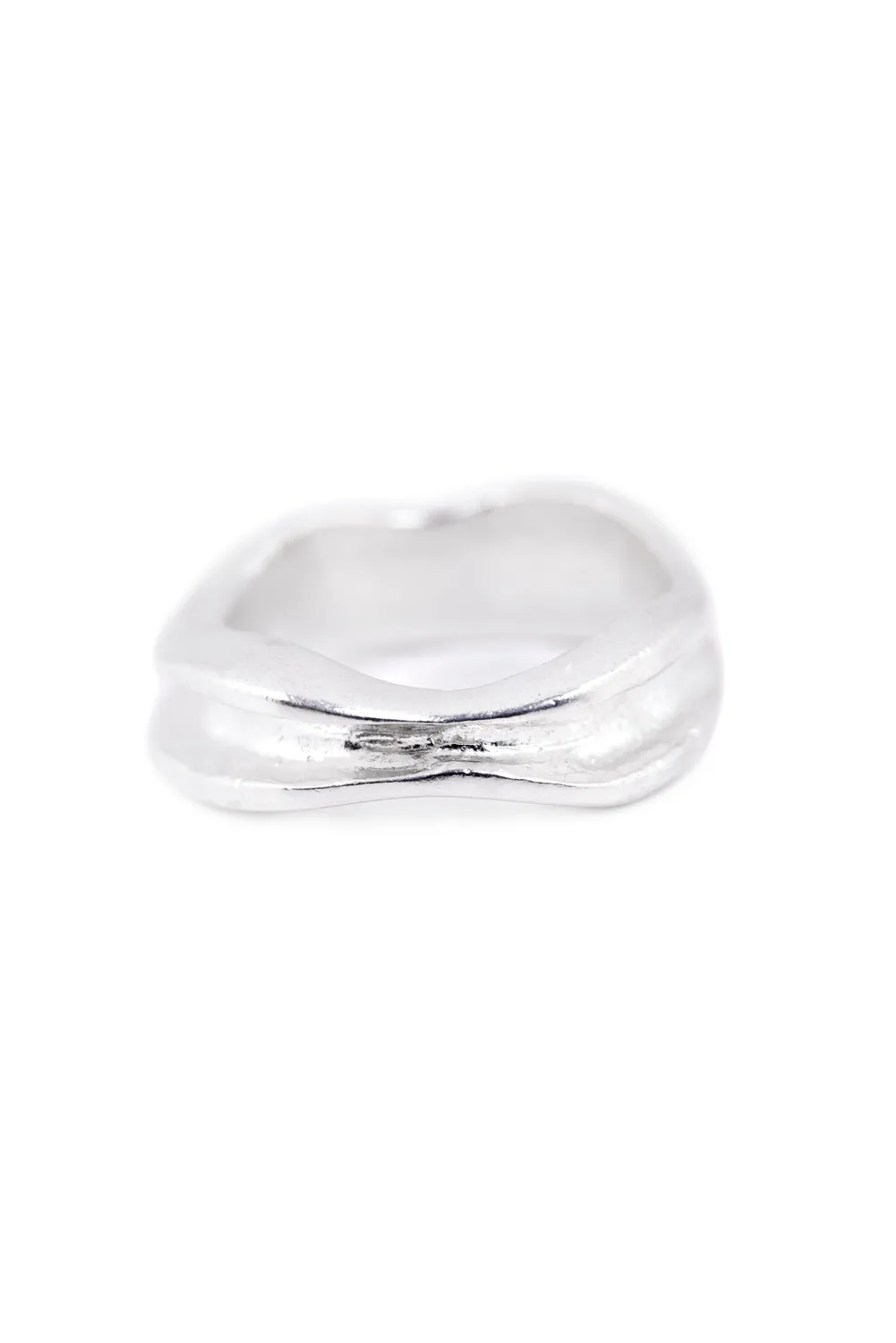 Flor Rubaja Wave Sea anello argento ossidato organico