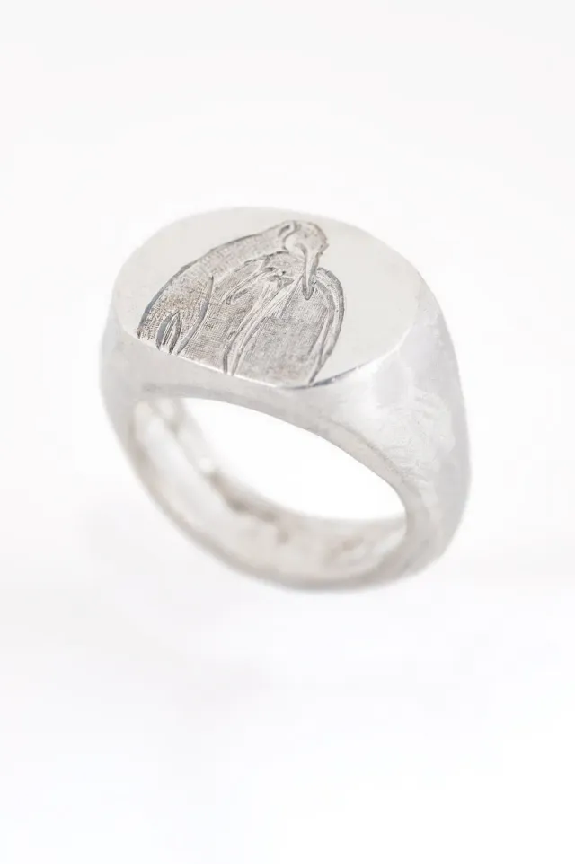Flor Rubaja Fauna Acqua I anello sigillo pinguino argento