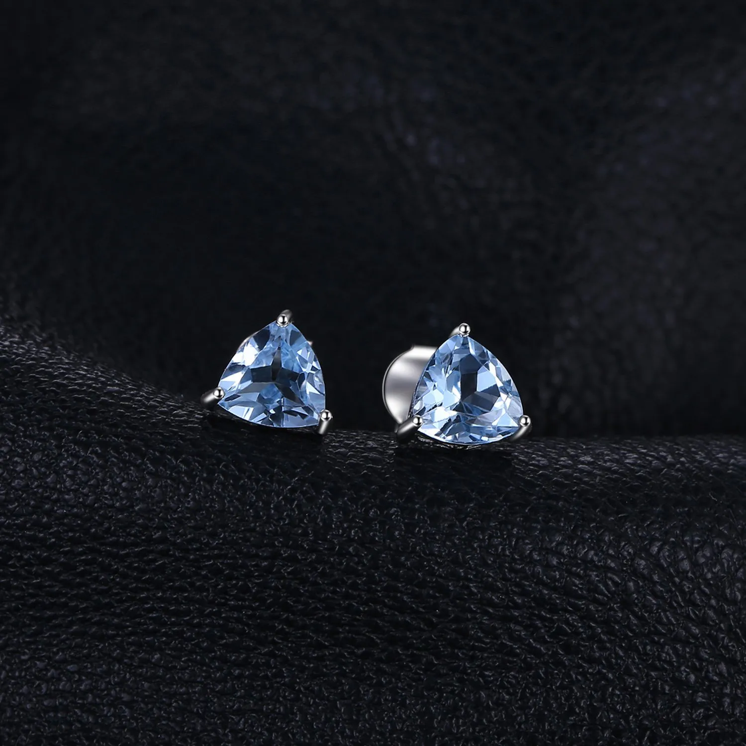 JewelryPalace Triangolo orecchini lobo argento topazio azzurro