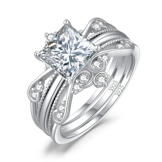 JewelryPalace Vintage Classico Anello Corona Zirconia 2ct
