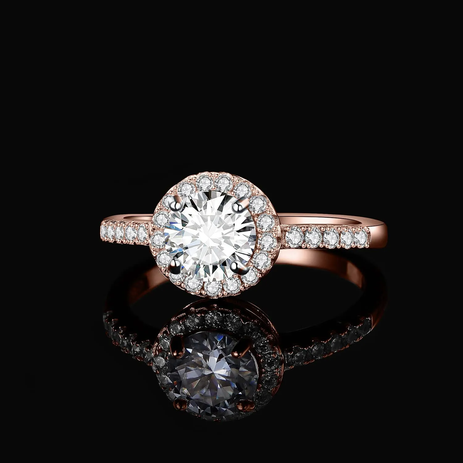 JewelryPalace Classico Halo Anello 1ct Argento Zirconia