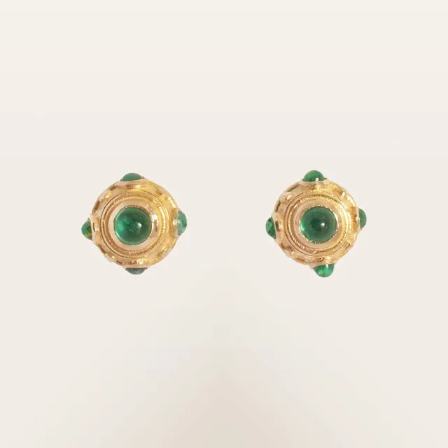 Alfredo Correnti Aeterna Orecchini Lobo Smeraldi pietra verde