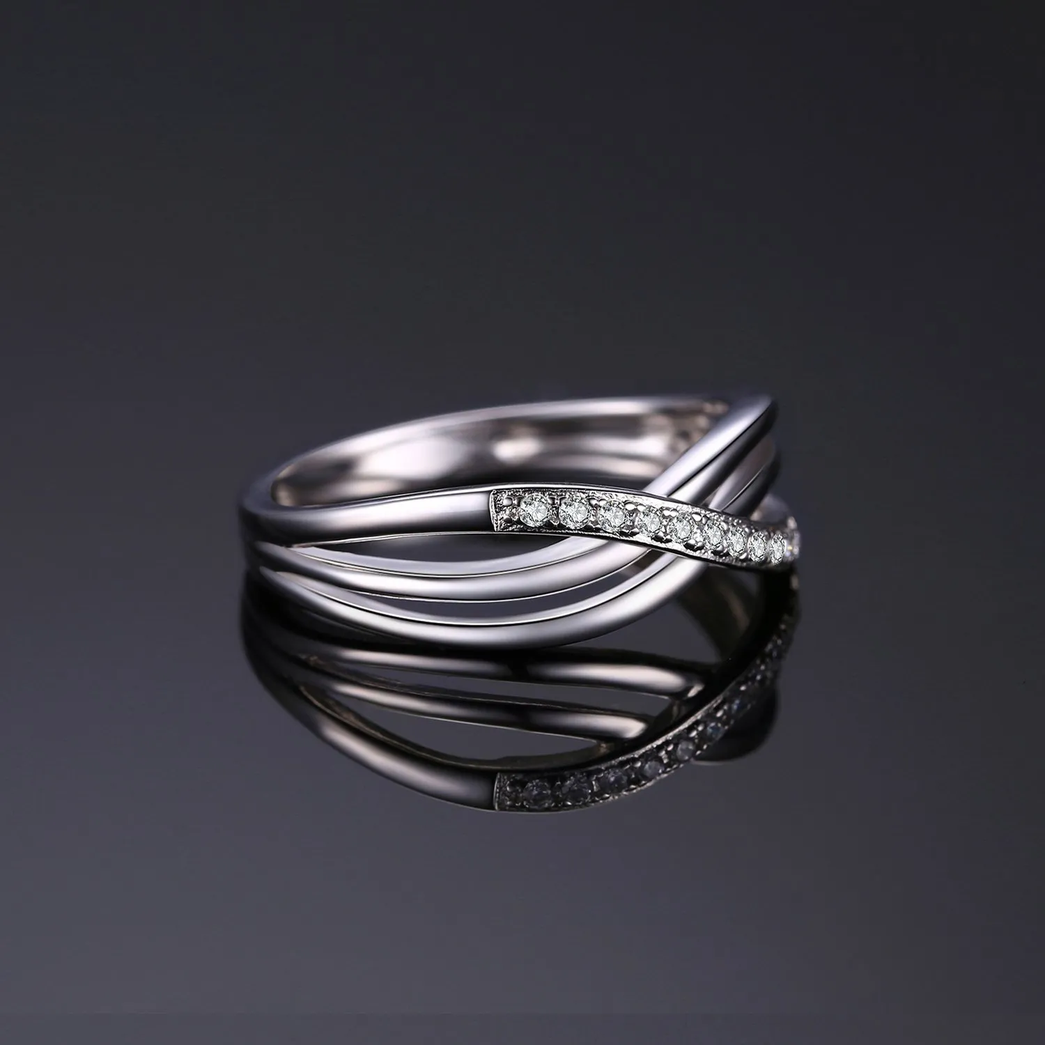 JewelryPalace Infinito Nodo fedina argento zirconia tre ori
