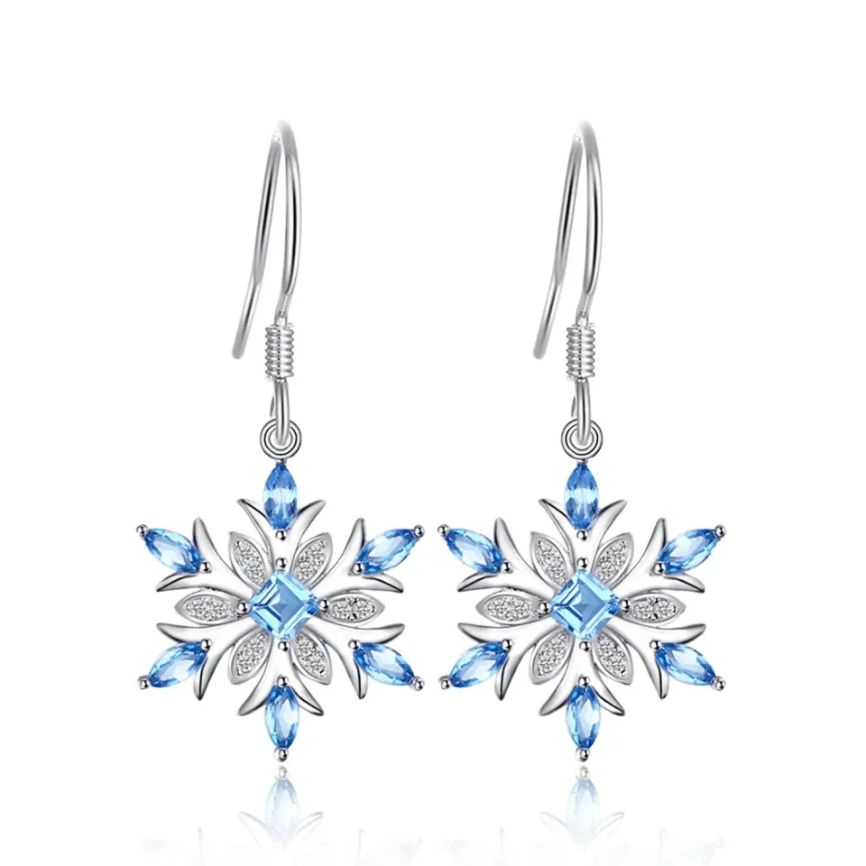 JewelryPalace Fiocco di Neve orecchini argento topazio