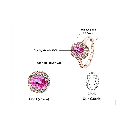 JewelryPalace Infinito Topazio Rosa Anello Argento 925
