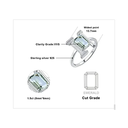 JewelryPalace Architettura anello ametista verde argento taglio smeraldo