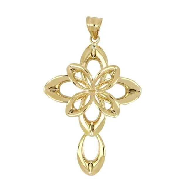 Gioielli Celiento Ciondolo croce oro giallo 18Kt traforata