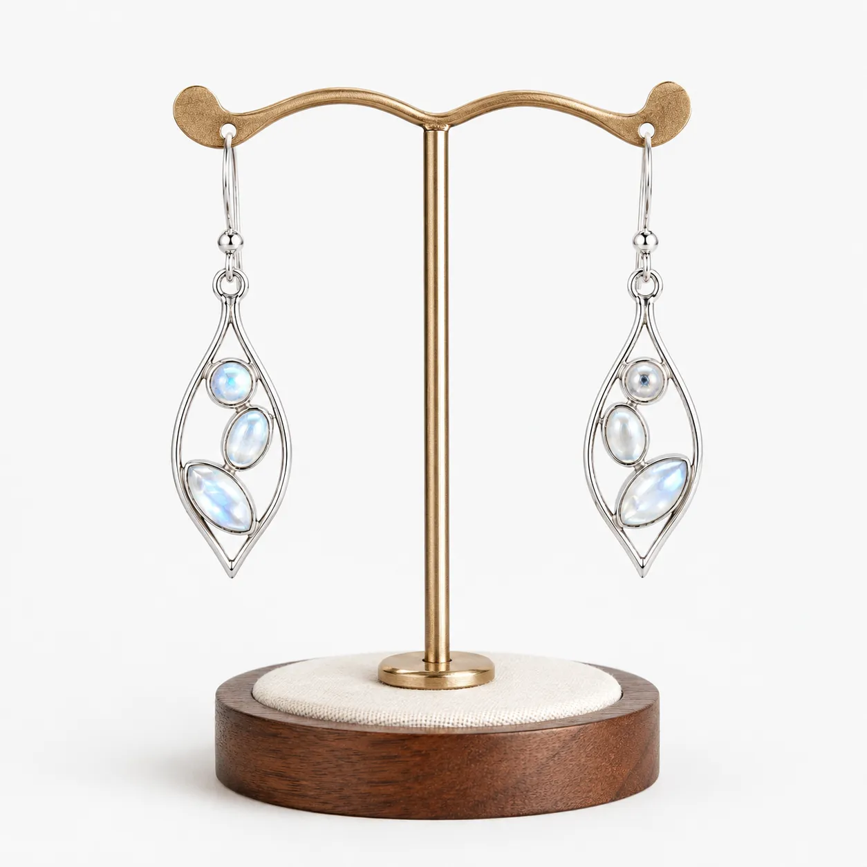 Victoria Jane 3 Moonstone Drop orecchini argento