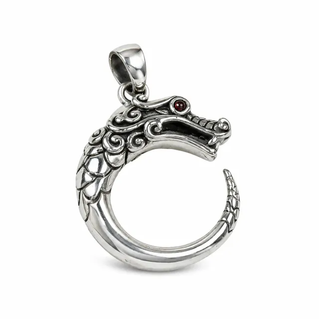 Victoria Jane Garnet Eye Dragon ciondolo argento con granato