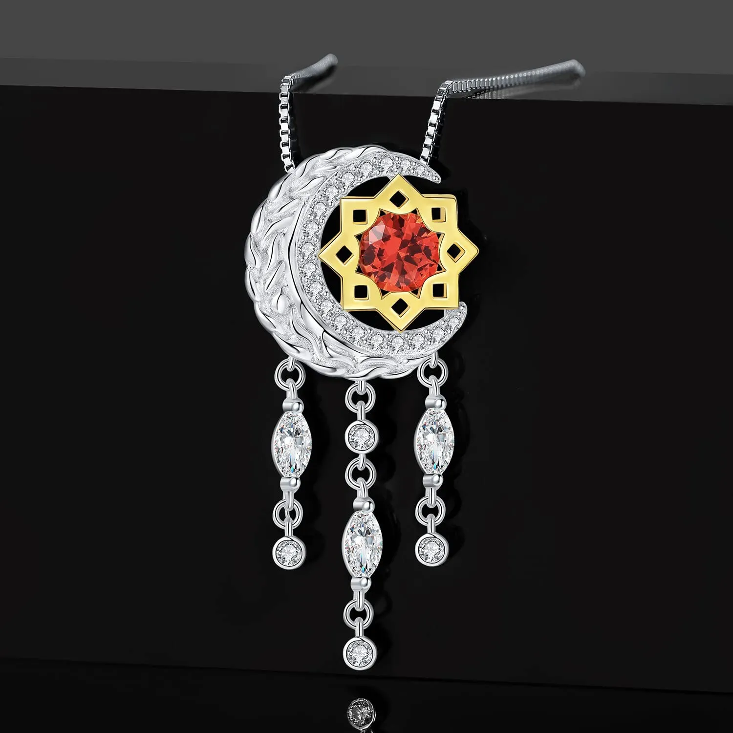 JewelryPalace Luna Stella 2.9ct collana arancione 45cm