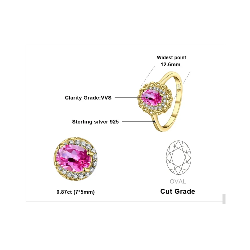 JewelryPalace Infinito anello argento topazio rosa ovale