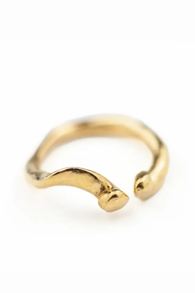 Flor Rubaja Jewelry Wave Water anello regolabile placcato oro