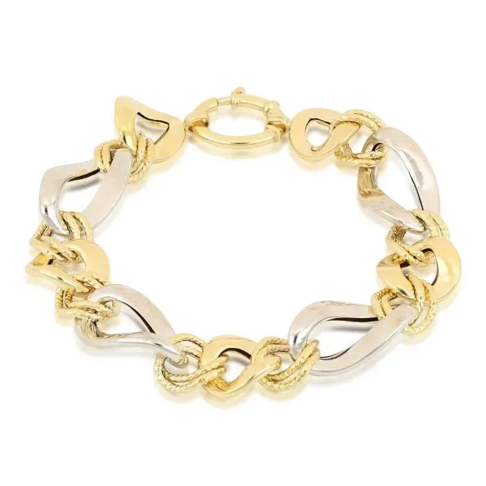 Gioielli Celiento bracciale donna oro giallo e bianco 18kt
