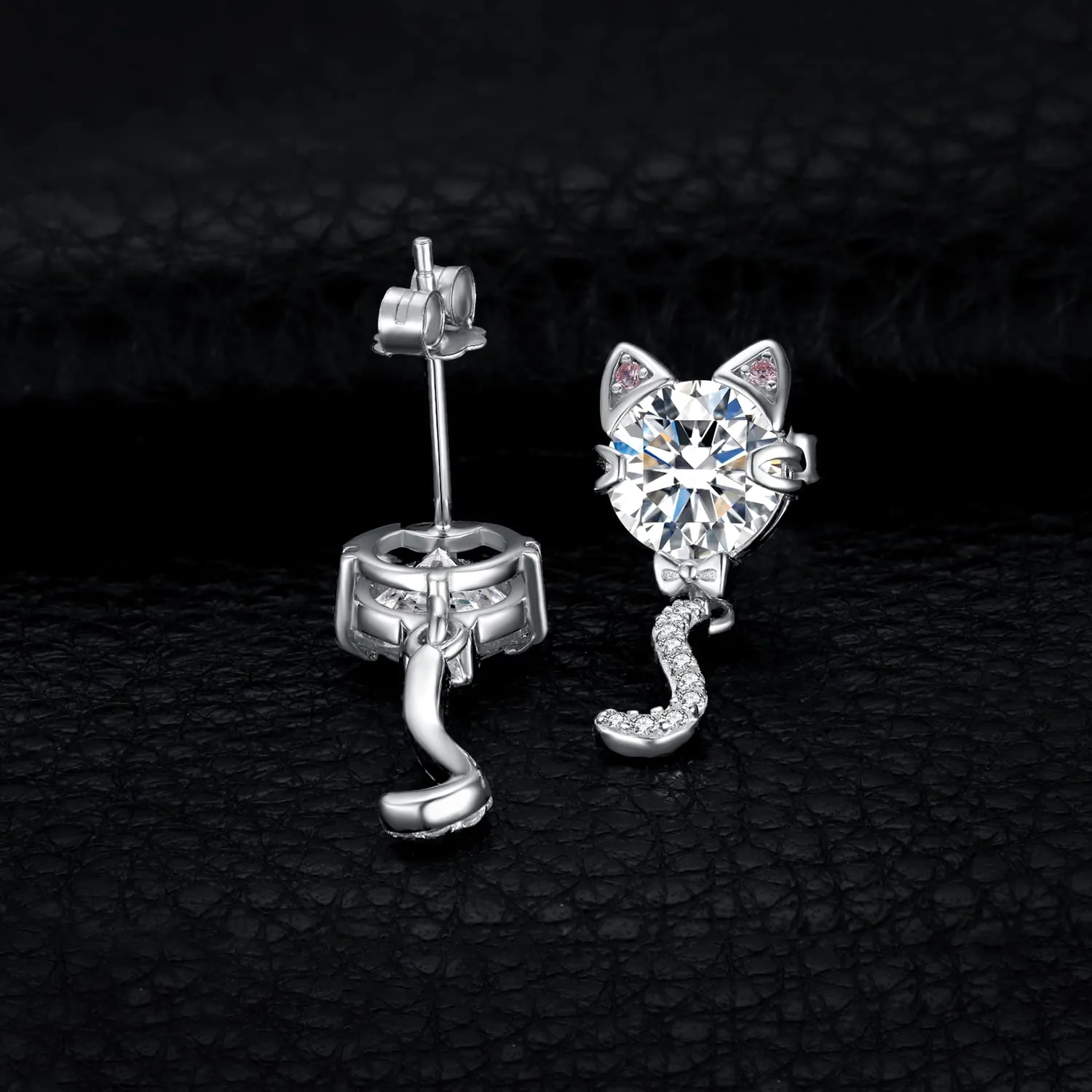 JewelryPalace Gatto 4ct Orecchini Pendenti Argento 925 Zirconia Rosa