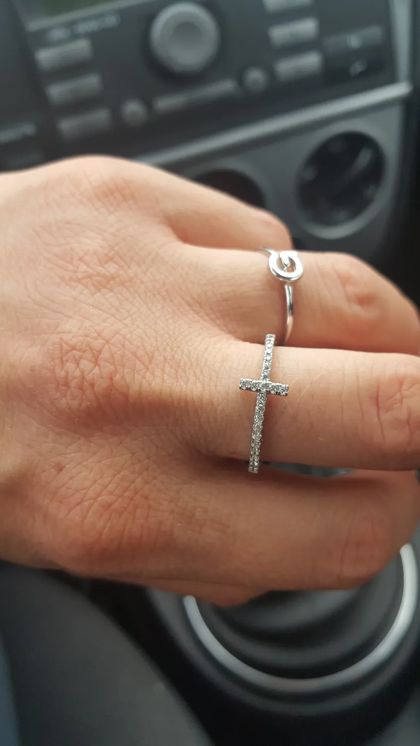 JewelryPalace Eterno Amore Croce Anello Argento 925 sobrio