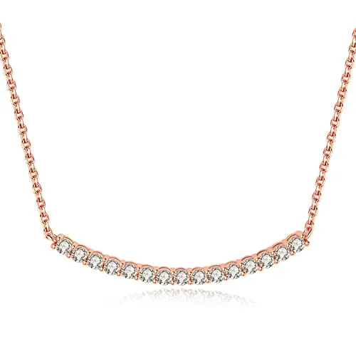 JewelryPalace Collana Argento 925 Moissanite 45cm Taglio Rotondo