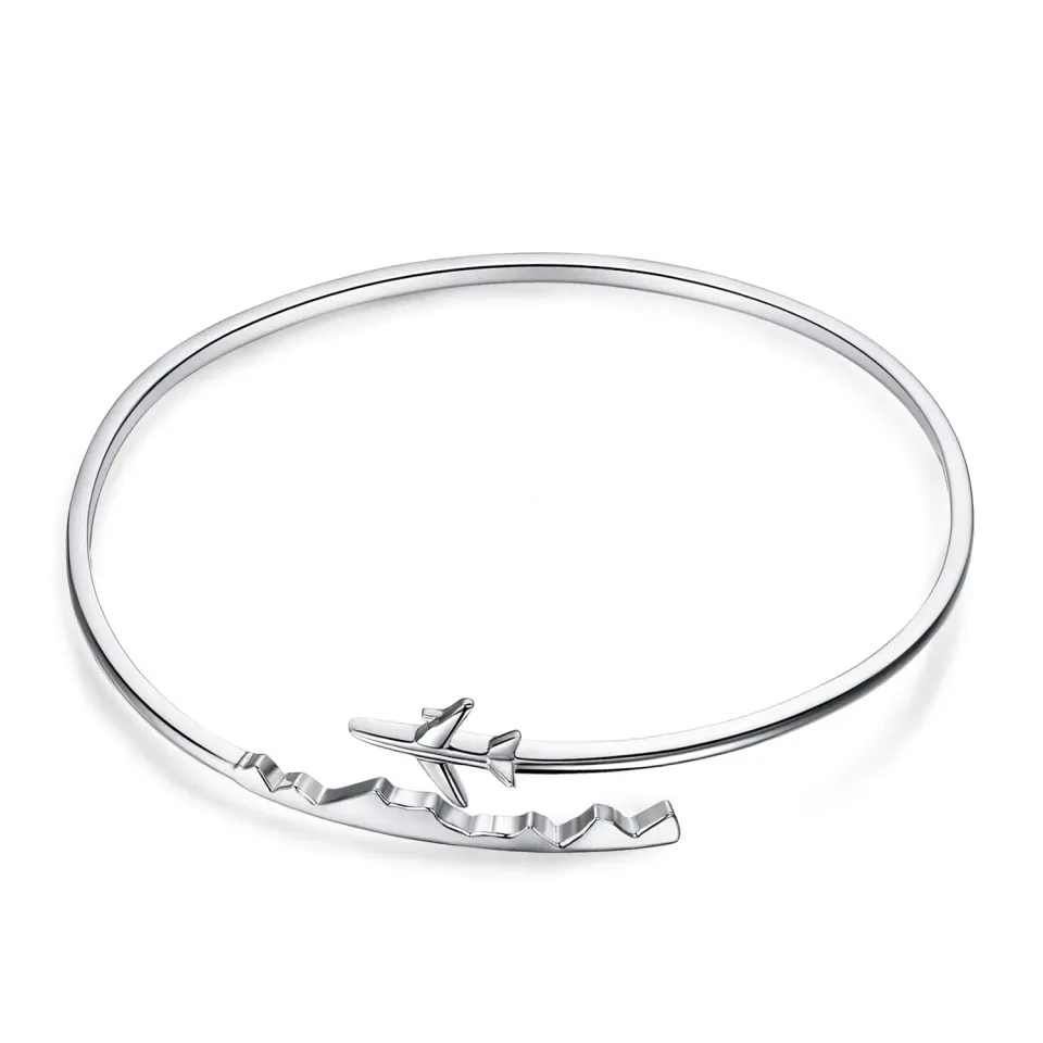 JewelryPalace Airplane bracciale argento 925 regolabile aperto