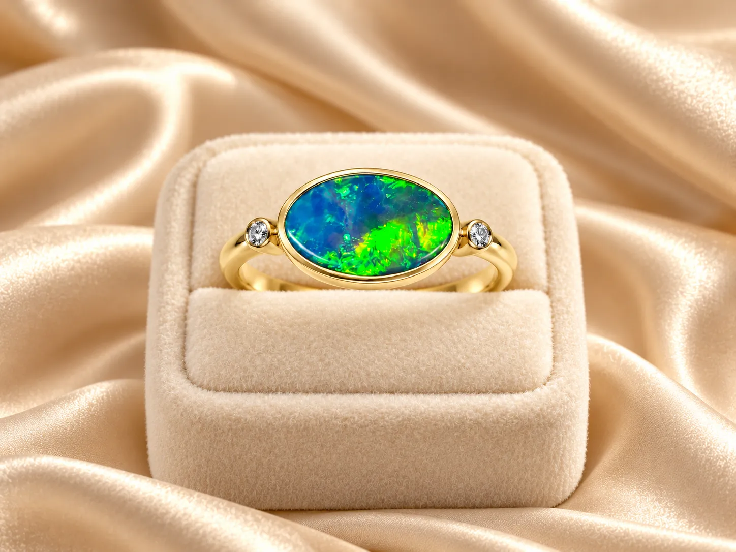 Victoria Jane Opal Butterfly anello oro 9ct opale