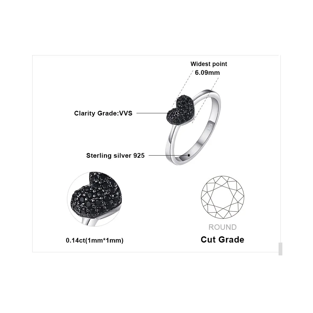JewelryPalace Amore Cuore anello argento spinello 14.5