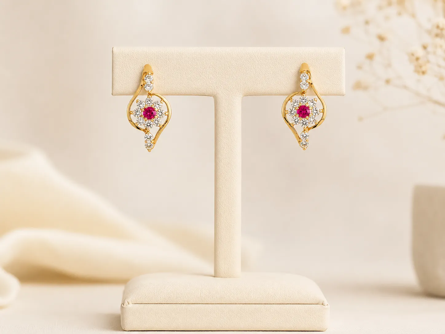 Victoria Jane Pre-loved 18ct Ruby Diamond orecchini oro