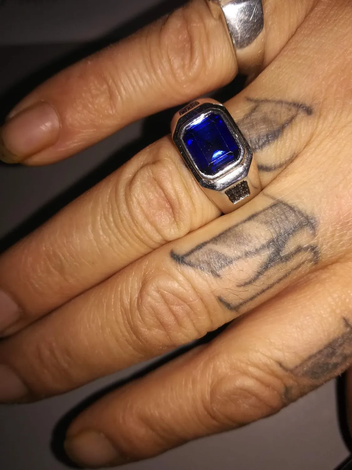 JewelryPalace Zaffiro Blu Anello Uomo Argento 925 misura 17