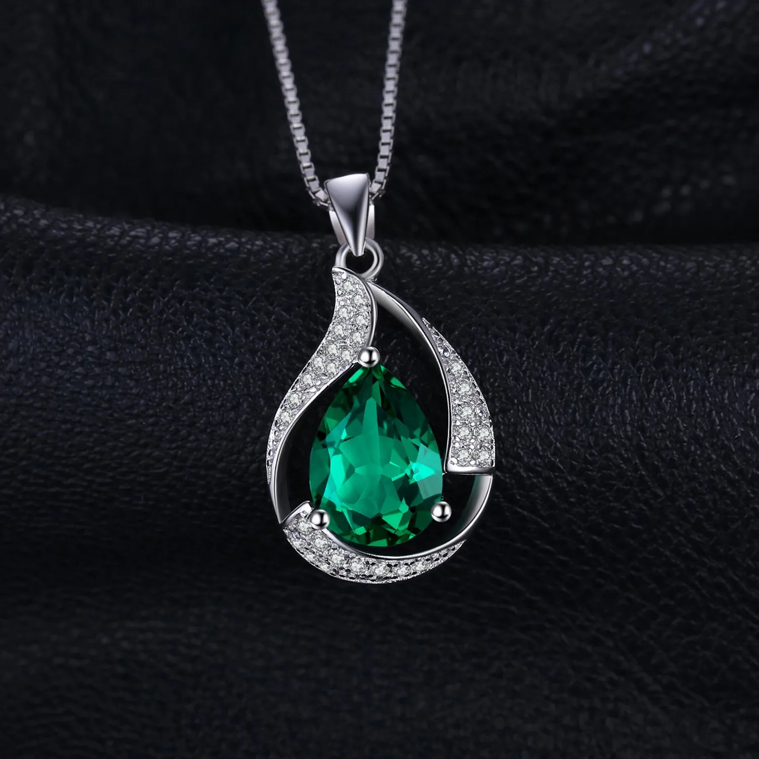 JewelryPalace Smeraldo Simulato Collana Argento 925 verde 45cm