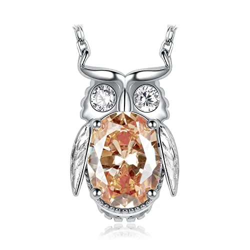 JewelryPalace 3.3ct Gufo collana argento 925 catena 45cm