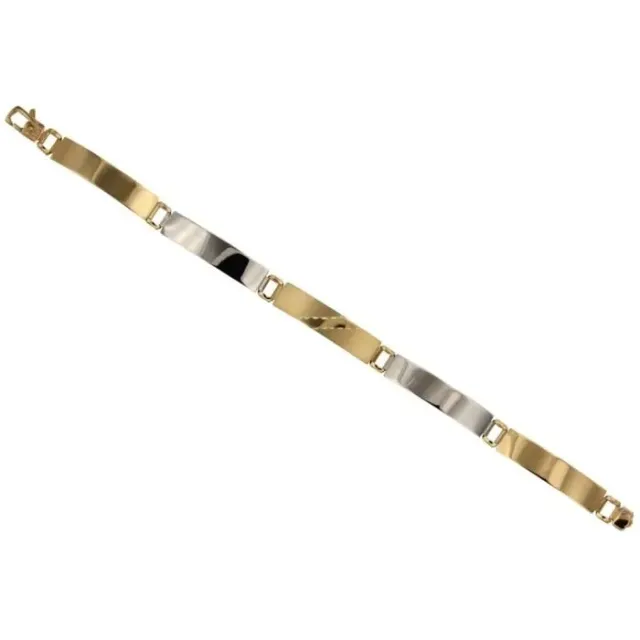 Gioielli Celiento Piastre Bracciale Uomo Oro Bicolore 18kt