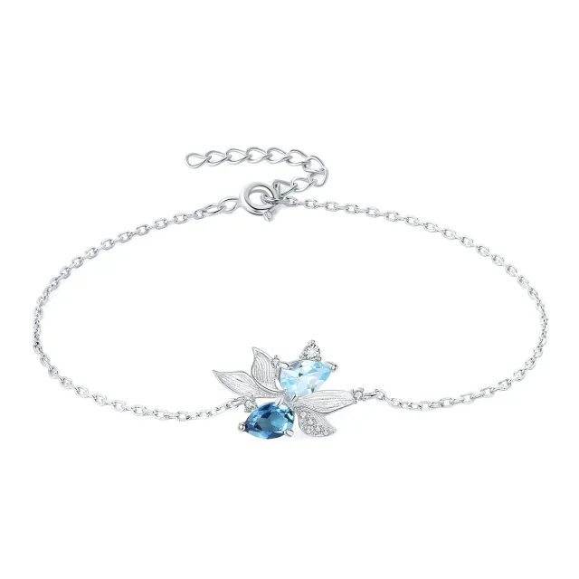 JewelryPalace Pesci 0.1ct Pera bracciale topazio regolabile