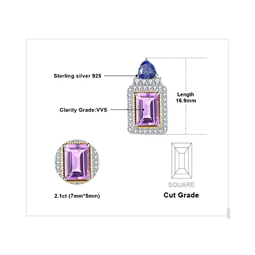 JewelryPalace Vintage 1.5ct orecchini argento ametista viola