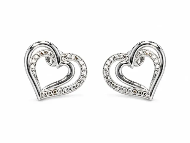 Victoria Jane Heart orecchini lobo argento zirconia