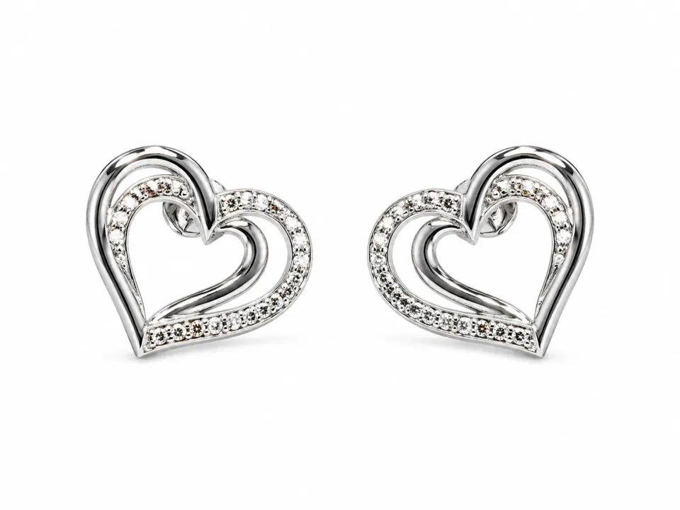 Victoria Jane Heart orecchini lobo argento zirconia