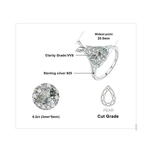 JewelryPalace Pera anello 1.1ct spinello verde goccia