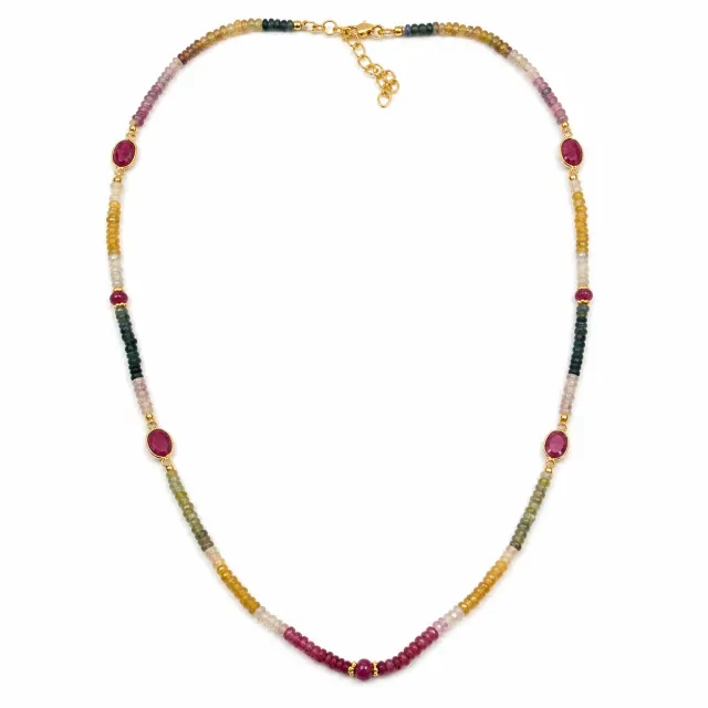 Victoria Jane Sapphire Ruby collana vermeil oro zaffiri rubini