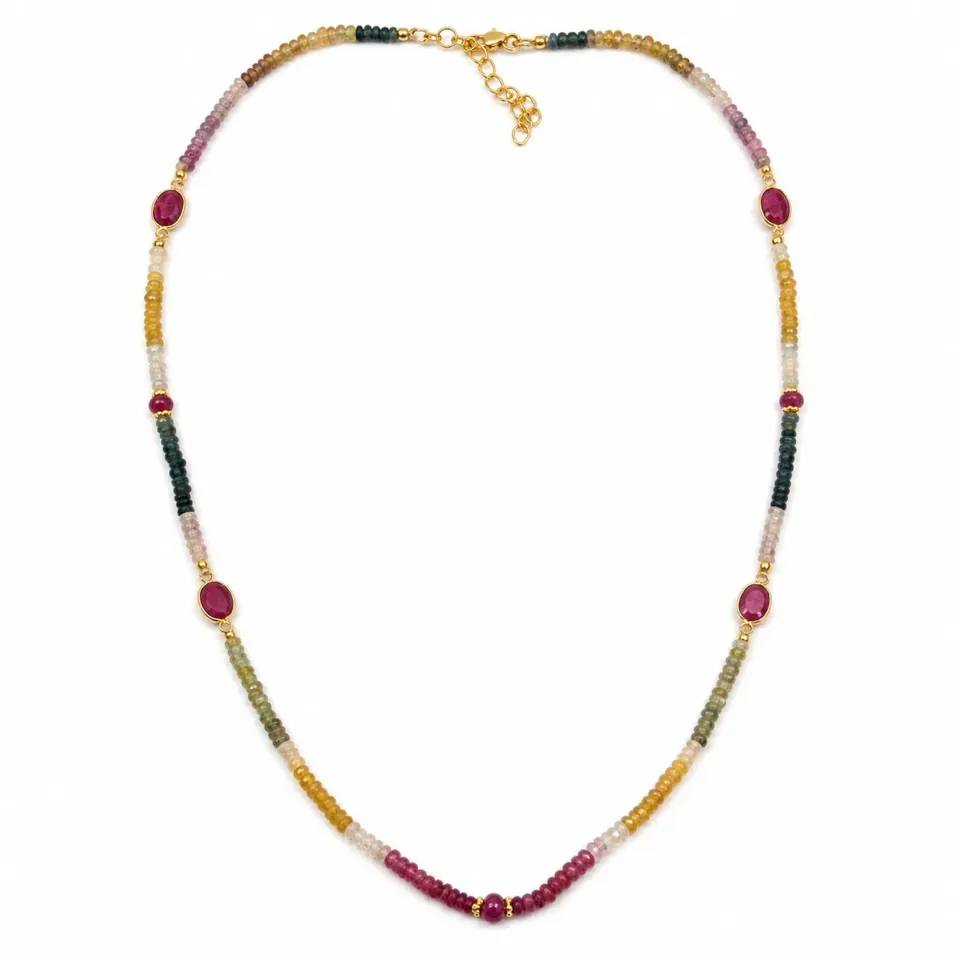 Victoria Jane Sapphire Ruby collana vermeil oro zaffiri rubini