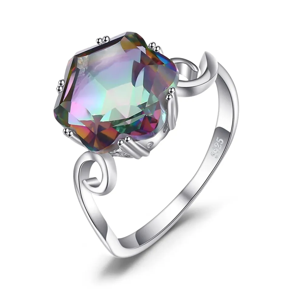 JewelryPalace Solitario 5.7ct Anello Argento Quarzo 14.5