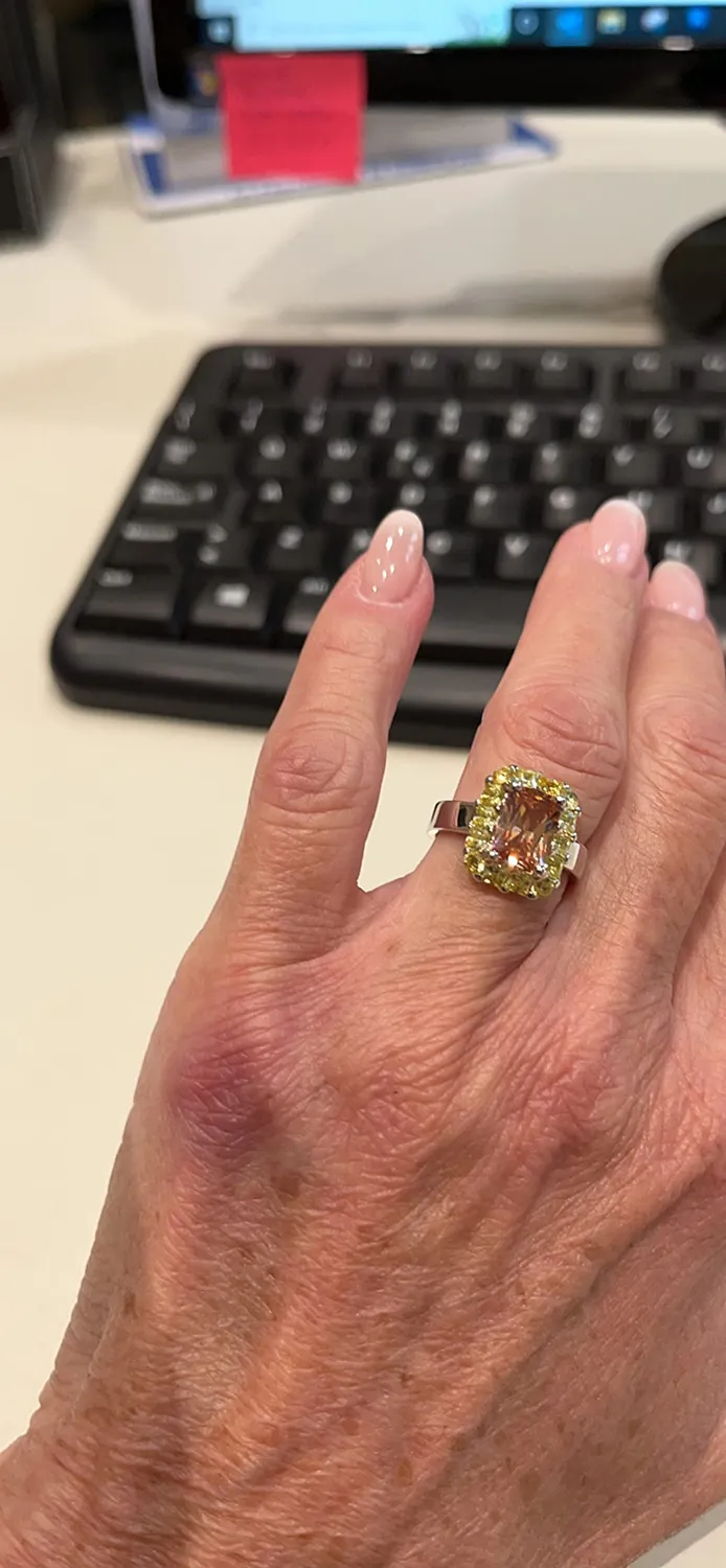 JewelryPalace 3.8ct Ananas anello argento champagne