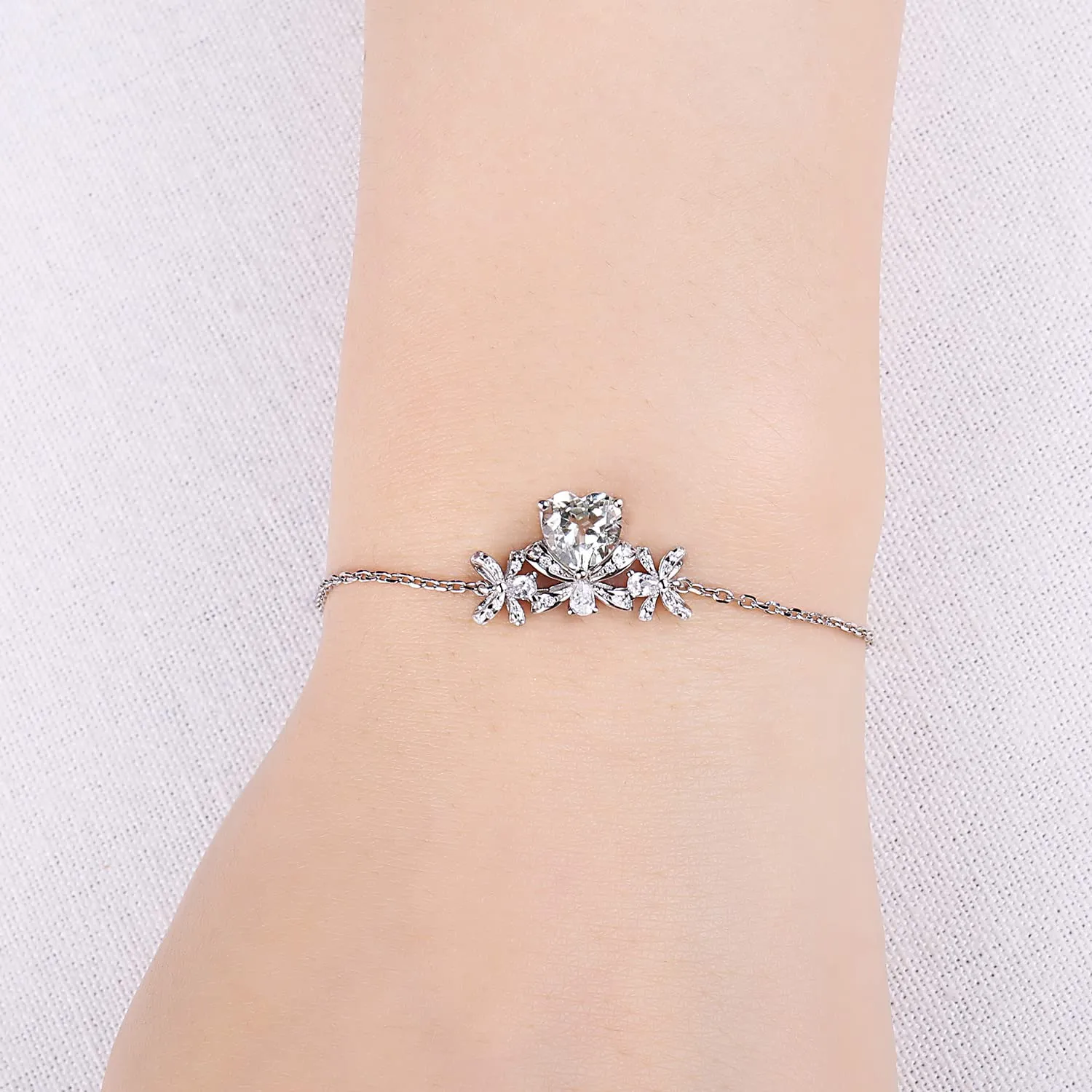 JewelryPalace Cuore Farfalla 1.6ct bracciale argento ametista verde