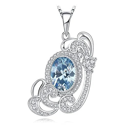 JewelryPalace Onda Mare collana 0.5ct zirconia azzurra