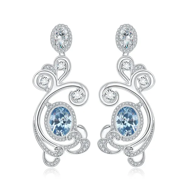 JewelryPalace Oceano Onda Mare 3.2ct orecchini argento azzurri