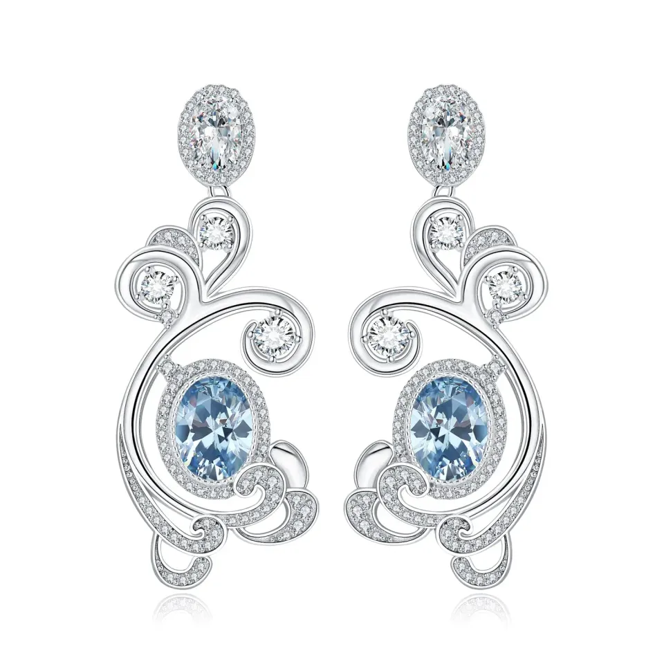 JewelryPalace Oceano Onda Mare 3.2ct orecchini argento azzurri