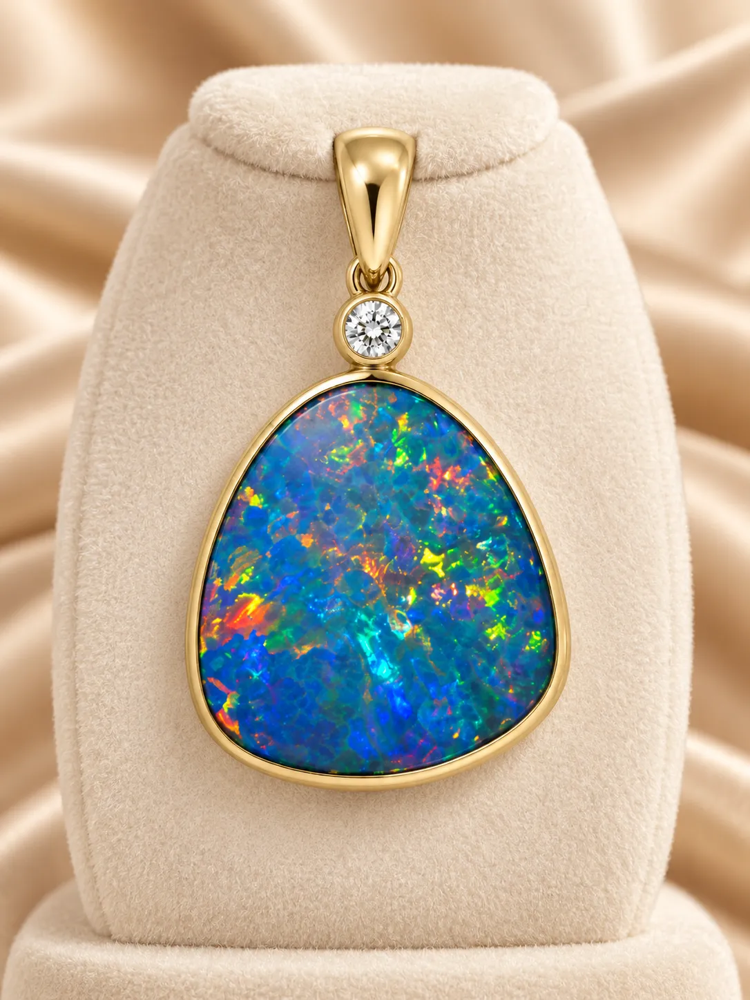Victoria Jane Opal Diamond ciondolo oro 9ct con opale