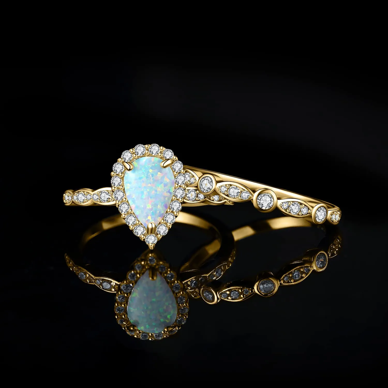 JewelryPalace Vintage Halo anello argento opale rosa