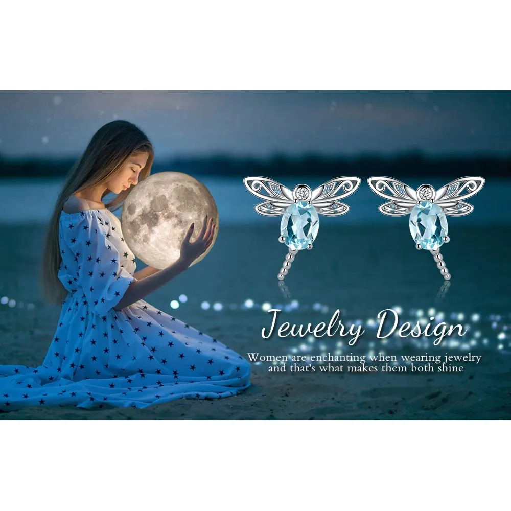 JewelryPalace Libellula 4.7ct orecchini lobo topazio azzurro