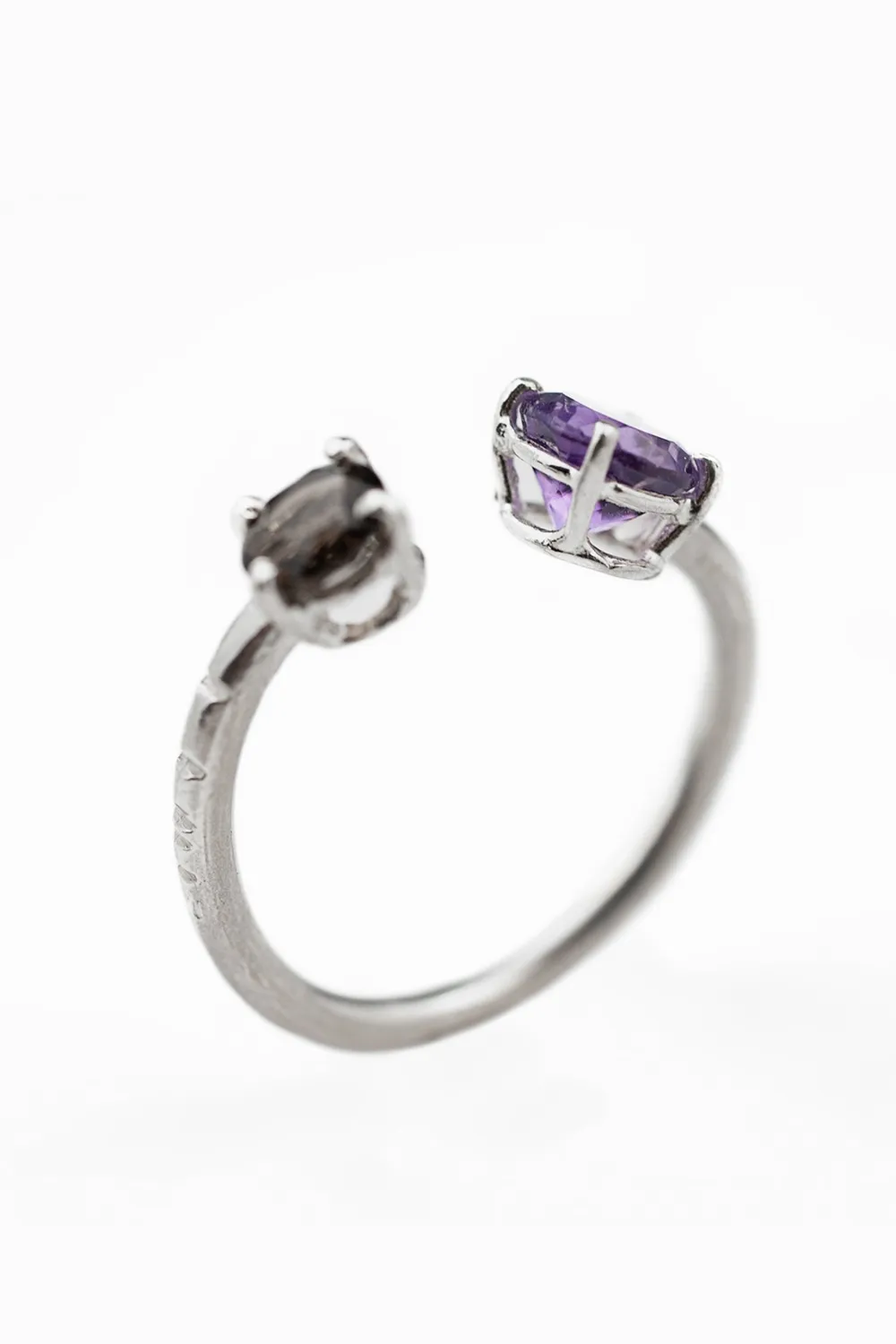 Flor Rubaja Classic Anello Solitario Regolabile Argento