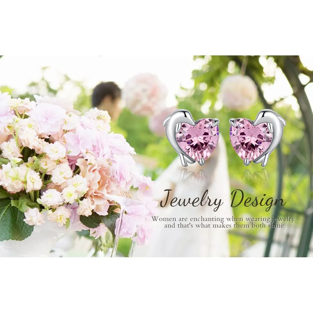 JewelryPalace Delfino 5.8ct orecchini cuore rosa argento