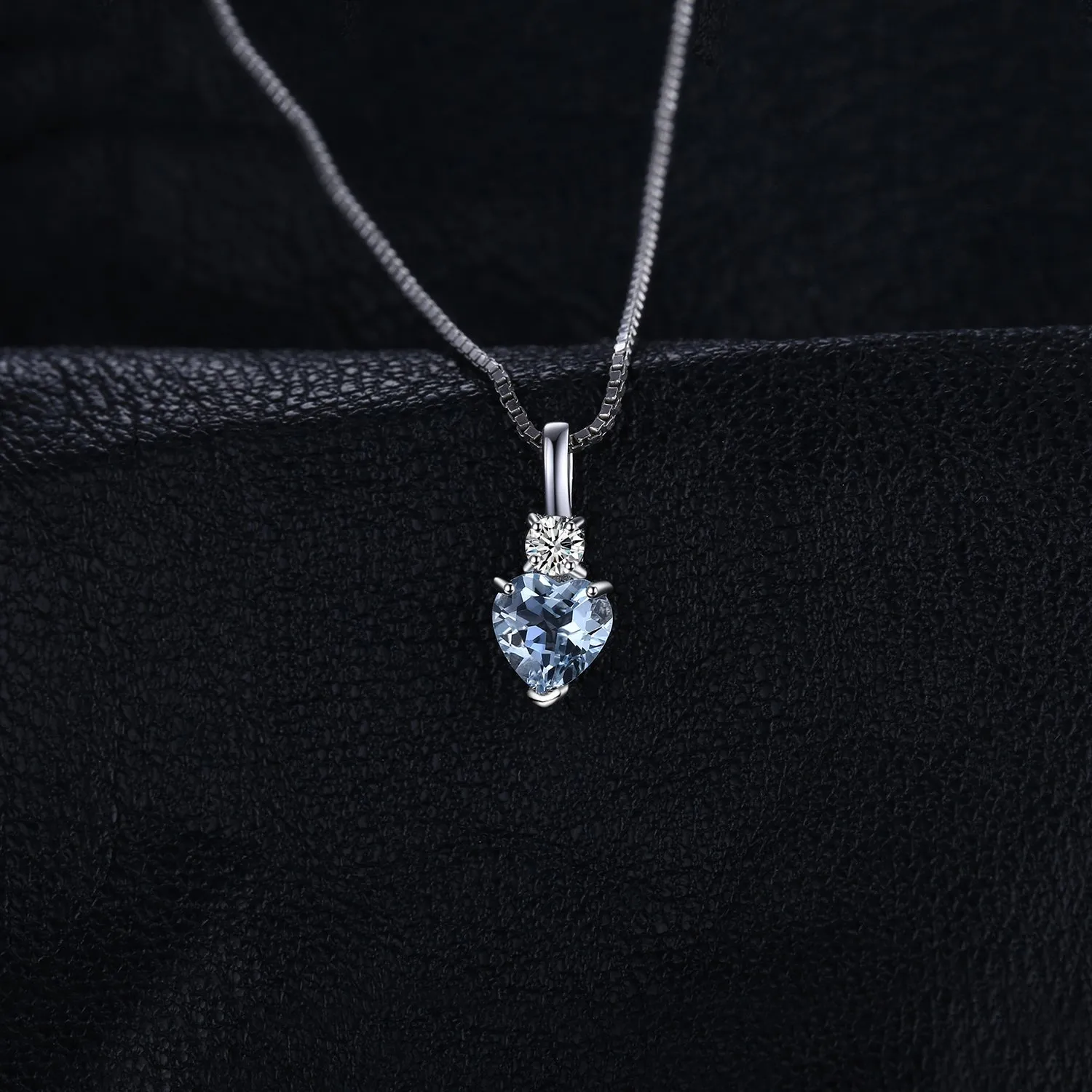 JewelryPalace 0.8ct collana cuore acquamarina argento 925 tre ori